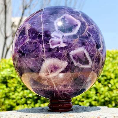 #ad 2.77LB Natural Dream Amethyst Sphere Polished Quartz Crystal Ball Aura Healing $185.00