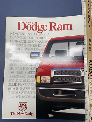 #ad Vintage NOS 1996 Dodge Ram Truck Dealership Brochure Cummins Turbo Diesel Magnum $7.50
