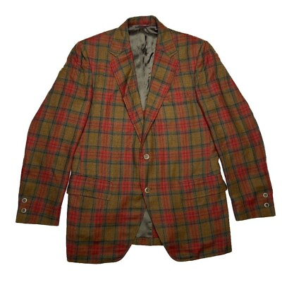#ad Country Casuals Vintage 60s Plaid Blazer Suit Jacket Multicolor Retro Formal $40.00