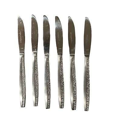 #ad Vintage Coventry Stainless Bouquet Flatware Japan Lot Of 6 Dinner Knives 8.5quot; $16.01