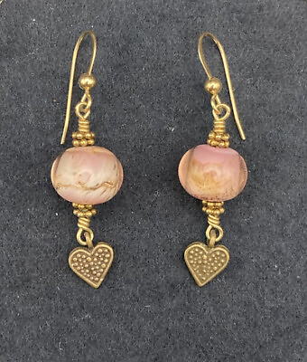 #ad Beautiful Unique Vintage Romantic Heart Dangle Earrings Valentine Anniversary $7.64