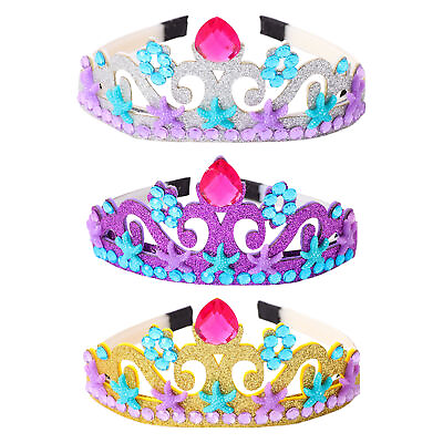 #ad Girls Tiara Headwear Sparkling Princess Crown with Exquisite Rhinestone Party $7.91