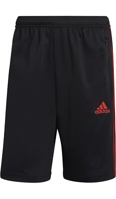 #ad adidas Designed 2 Move 3 Stripes Primeblue Mens Shorts Size 3XL Tall Black Red $24.99