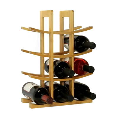 #ad 12 Bottle Bamboo Wine Rack $15.75