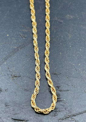 #ad 15quot; ITALY 925 Gold Sterling Silver KARIZIA SPA 1772 TWISTED ROPE CHAIN Necklace $19.99