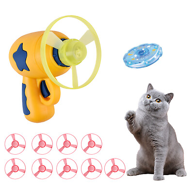 #ad 12pcs Cat Fetch Toy with Flying Propellers Set Interactive Toys for Kitten Puppy $13.99