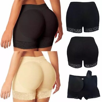 #ad Women Body Shaper FAKE ASS Butt Lifter Slimming Tummy Control Lace Padded Pantie $9.99