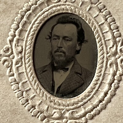 #ad Antique Tiny Tintype Photograph Handsome Man Dapper Victorian Fellow $16.95