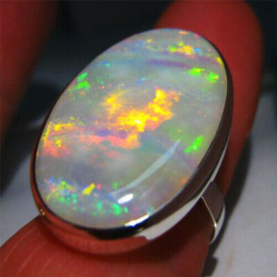 #ad Fashion Silver Plated White Fire Opal Ring Women Jewelry Sz 6 10 simulated glass $3.95
