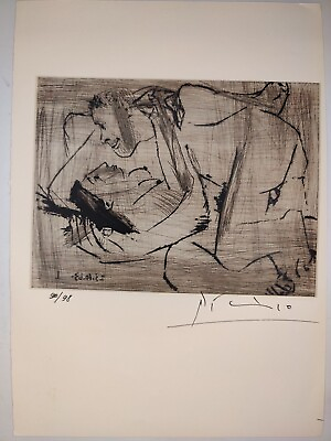 #ad Pablo Picasso COA Vintage Signed Art Print on Paper Limited Edition Signed $79.95