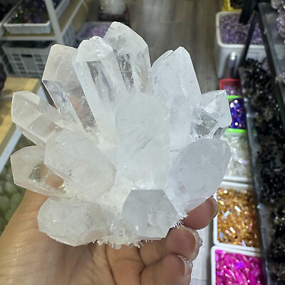 #ad 300gnew find Clear quartz Cluster Mineral Specimen Energy Healing $38.07