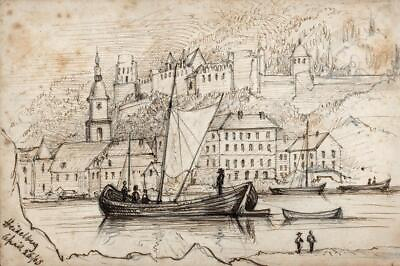 #ad CAPTAIN JOHN HENRY HOWARD Small Pen amp; Ink Drawing HEIDELBERG PALACE GERMANY 1868 GBP 40.00