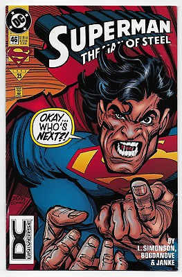 #ad Superman The Man of Steel 46 2nd Print DC Universe Logo Variant HTF $14.98