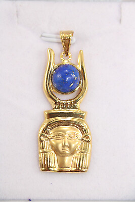 #ad Egyptian Handmade Goddess Hathor The Divine Feminine Gold 18K Pendant 7 Gr $848.38