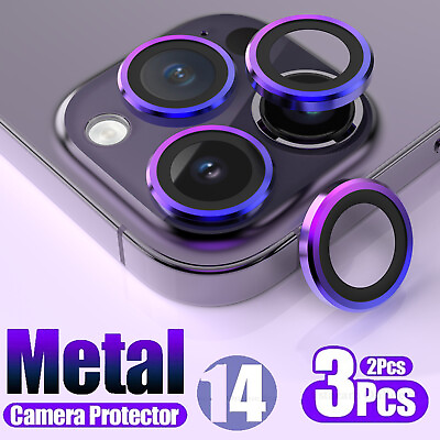 For iPhone 14 Pro MaxPlus Metal Ring Tempered Glass Camera Lens Protector Cover $7.95