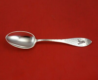 #ad Antique Hammered by Shreve Sterling Silver Teaspoon with Applied Mono quot;Aquot; 5 7 8quot; $59.00