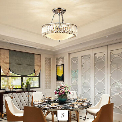 #ad Modern Crystal Chandelier Glass Pendant Light Ceiling Fixtures Hanging Lighting $79.89