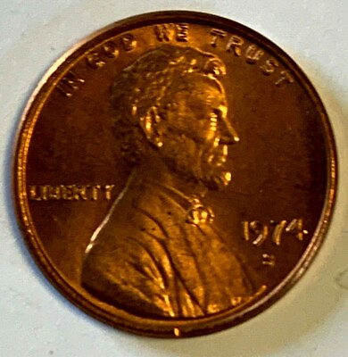 #ad 1974 S Lincoln Memorial Penny UNC Beautiful Red Tone. Combined Shipping. $1.99