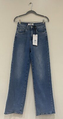 #ad QUEEN HEARTS Women#x27;s Wide Leg Heart Pocket Demin Jeans Size: S EU 36 UK 8 GBP 24.99