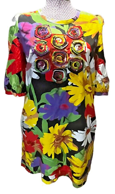 #ad SEE by Chloe Womens Silk Mini Dress Sz 4 Multicolored Floral Hidden Pockets $119.00