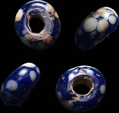 #ad CERTIFIED AUTHENTIC Ancient 2500 years old Phoenician Blue Bead Glass Stone $82.17