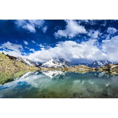 #ad Mont Blanc Massif Reflecting On Lac Blanc; Chamonix Mont Blanc Haute Savoie $21.92