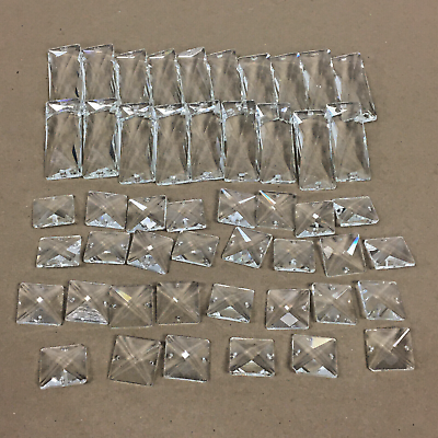 #ad Artika Chandelier Replacement Cut Glass Prism Replacement 49 pc Lot $40.00