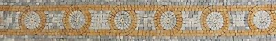 #ad Mosaic Marble Listello Yellow Handmade Wall Skirting Geometric Pattern $128.00