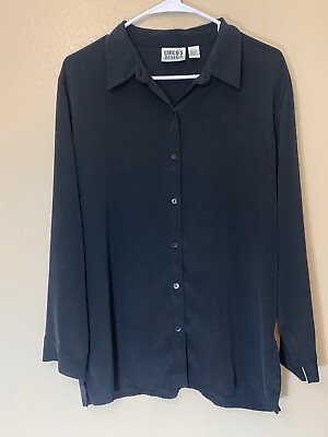 #ad Vintage Chicos silk blend button front blouse size 2 or L $22.99