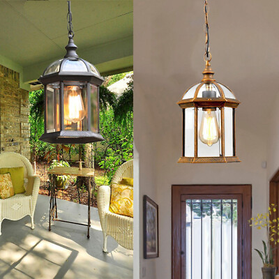 #ad Outdoor Pendant Light Garden Lamp Glass Chandelier Light Balcony Ceiling Lights $59.52