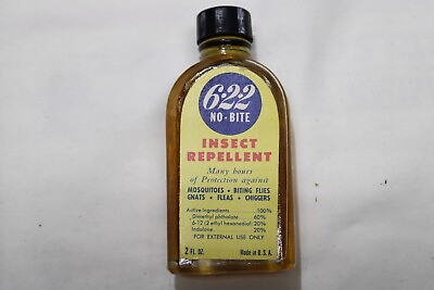 #ad US Military Issue WWII WW2 USMC Army Insect Repellent NOS Full Bottle 622 NoBite $19.95