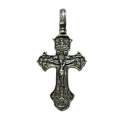 #ad Genuine Sterling Silver Pendant Orthodox Cross Solid Hallmarked 925 Handmade $24.90