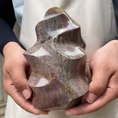 #ad 2500g Natural Ocean Jasper Flame Quartz Crystal Freeform Stand Reiki Healing $132.30