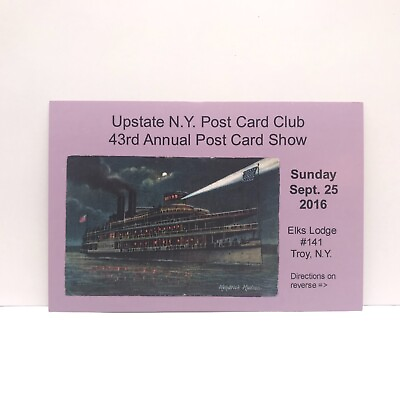 #ad Postcard Upstate N.Y. Post Card Club 43rd Annual Post Card Show New York $4.35