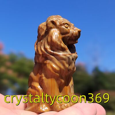 #ad 2quot; Natural Quartz Crystal Lion Skull Hand Carved Quartz Crystal Reiki Animal 1pc $15.29