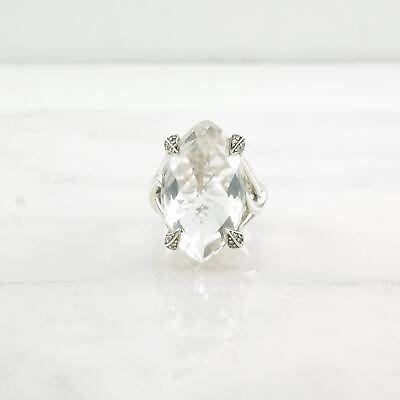 #ad Vintage Stephen Webster Silver Ring Rock Crystal Diamond Huge Sterling Size 7 $244.95