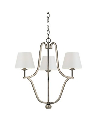 #ad #ad Pewter 3 Light Chandelier With Shades Orig $595 $359.99