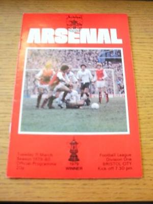 #ad 11 03 1980 Arsenal v Bristol City Creased amp; Folded . No obvious faults unless GBP 3.99