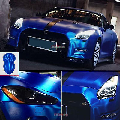 #ad Blue Stretch Entire Car Satin Chrome 3D Brushed Metal Vinyl Wrap Sticker ABUS $3.86