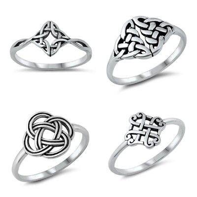 #ad Sterling Silver 925 PRETTY CELTIC DESIGN SILVER RINGS SIZES 4 to 12** $11.77