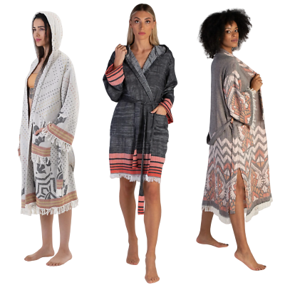 #ad Luxury Cotton Bath Robe Women Nightwear Towelling Dressing Gown Terry Towel Soft $119.00