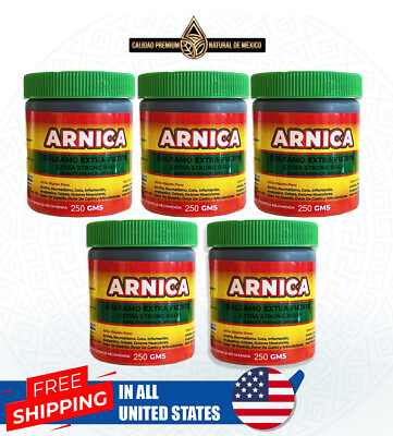 #ad Pack x 5 Gel Arnica Balsamo Extra Forte Tapa Verde 250 gr Natural de Mexico $54.00