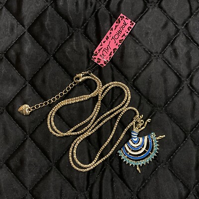 #ad Betsey Johnson Blue and White Dancer Necklace—US SELLER $4.99
