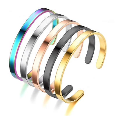 #ad Stainless Steel Gold Plated Multicolor Bangle Bracelet Fashion Jewelry Unisex $4.99