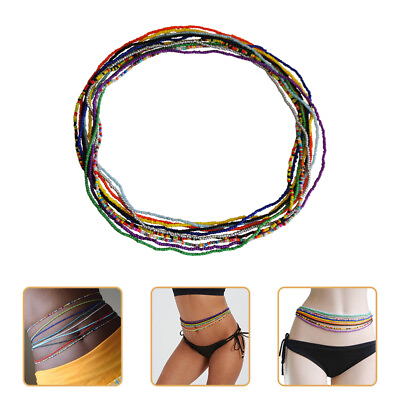 #ad 10pcs waist beads Elastic Waist Bead Chains Bikini Jewelry for Woman Girl $11.80