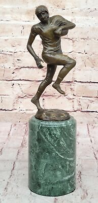 #ad BEAUTIFULLY DETAILED BRONZE FOOTBALL TROPHY 12quot; TALL 7 LBS SCULPTURE SPORT GIFT $199.00