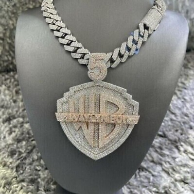 #ad 40 Ct Simulated Diamond Attractive Pendant Necklace 925 Silver White Gold Plated $1330.00
