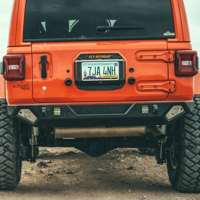 #ad ** USA Made** Black Steel Rear Bumper for Jeep Wrangler JL JLU Fly Offroad $499.99