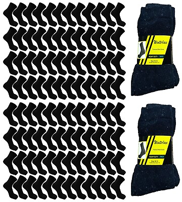 #ad 96 Pairs Thermal Work Socks for Men Heavy Duty Thick Winter Boot Sock Bulk Pack $95.99