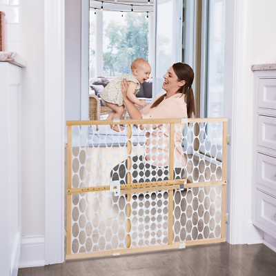 #ad Quick Fit Oval Mesh Wooden Baby Gate: 26.5quot; 42quot; Wide. Pressure Mounted Baby Gat $37.55